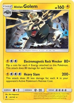 Image for Alolan Golem - 42/145 (Cosmos Holo) (042/145) (BLE) - Pokemon