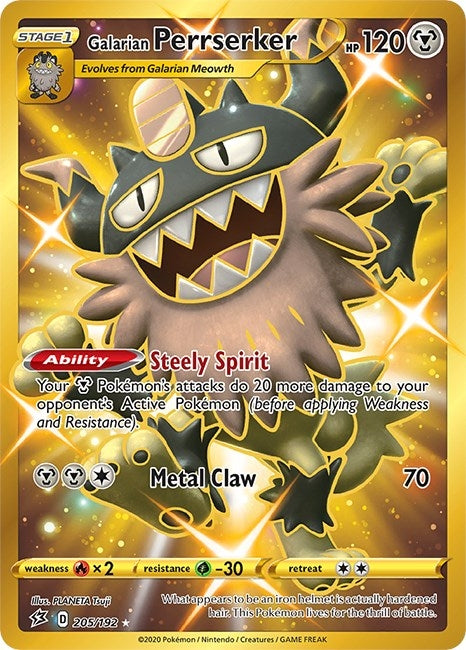 Galarian Perrserker (Secret) (205/192) (SWSH02)