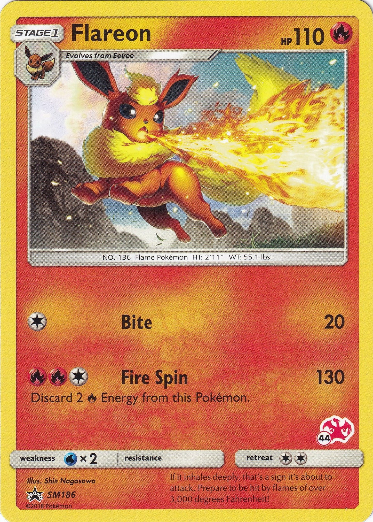 Image for Flareon - SM186 (#44 Charizard Stamped) (SM186) (BTA) - Pokemon