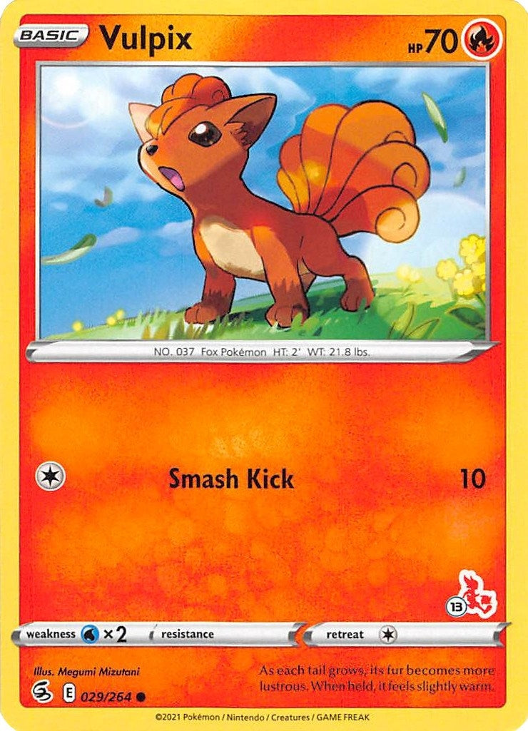 Image for Vulpix - 029/264 (#13 Cinderace Stamped) (029/264) (BA22) - Pokemon