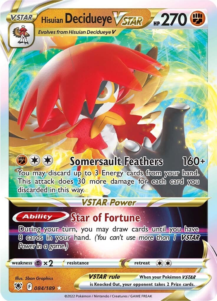 Image for Hisuian Decidueye VSTAR (084/189) (SWSH10) - Pokemon