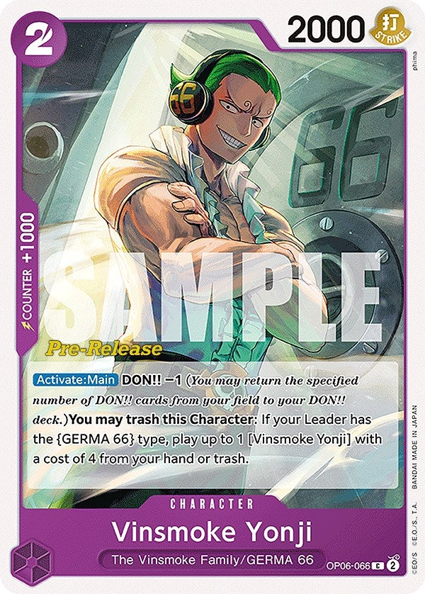 Image for Vinsmoke Yonji (066) (OP06-066) (OP06 PRE) - One Piece Card Game