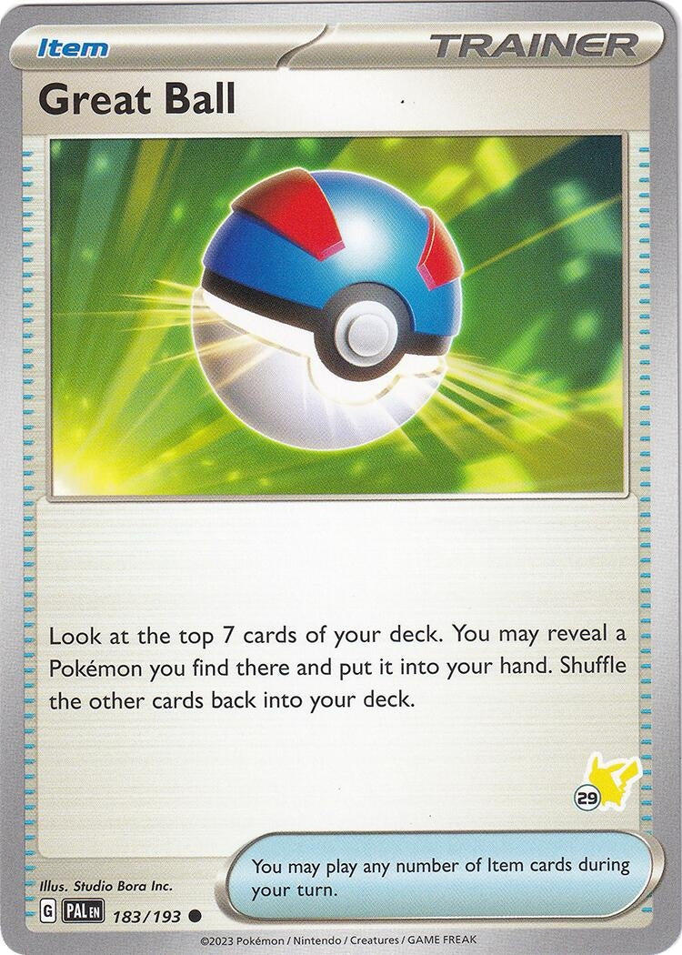 Image for Great Ball - Pikachu 29 (183/193) (BA24) - Pokemon