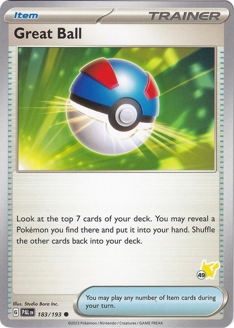 Image for Great Ball - Pikachu 49 (183/193) (BA24) - Pokemon