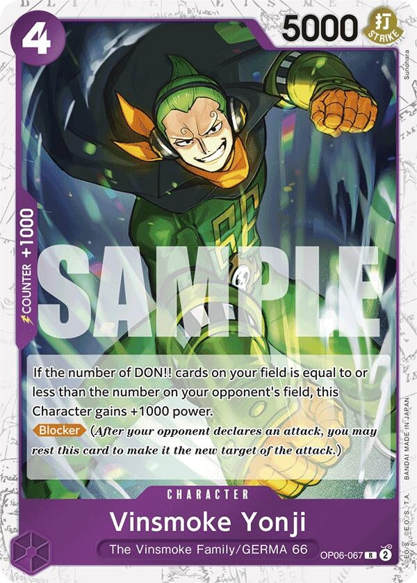 Image for Vinsmoke Yonji (OP06-067) (Jolly Roger Foil) (OP06-067) (PRB-01) - One Piece Card Game