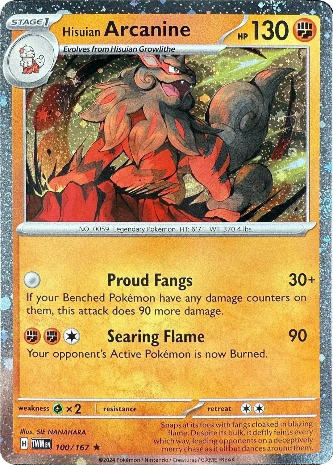 Image for Hisuian Arcanine - 100/167 (Cosmos Holo) (100/167) (BLE) - Pokemon