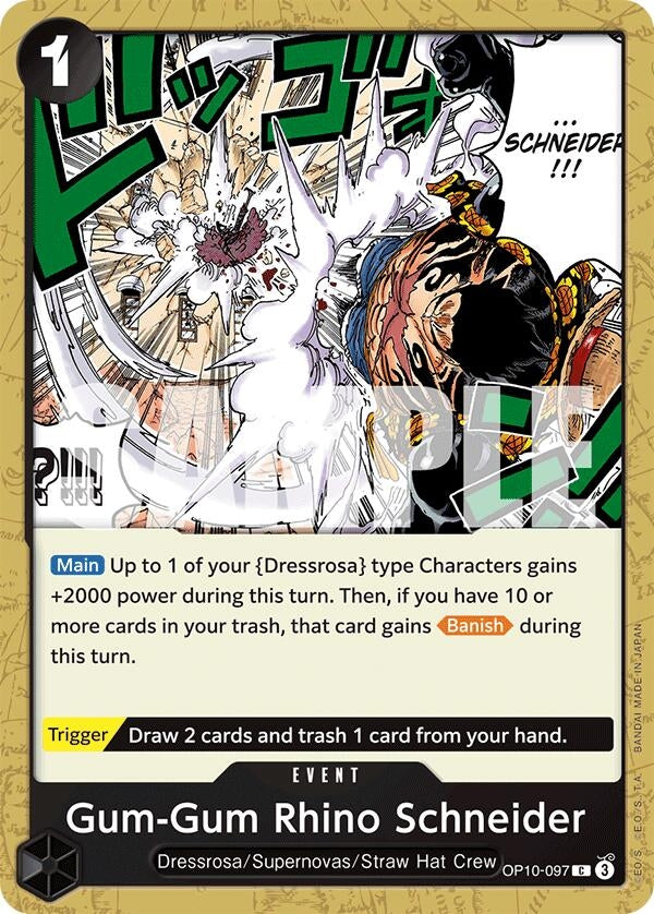 Image for Gum-Gum Rhino Schneider (OP10-097) - One Piece Card Game