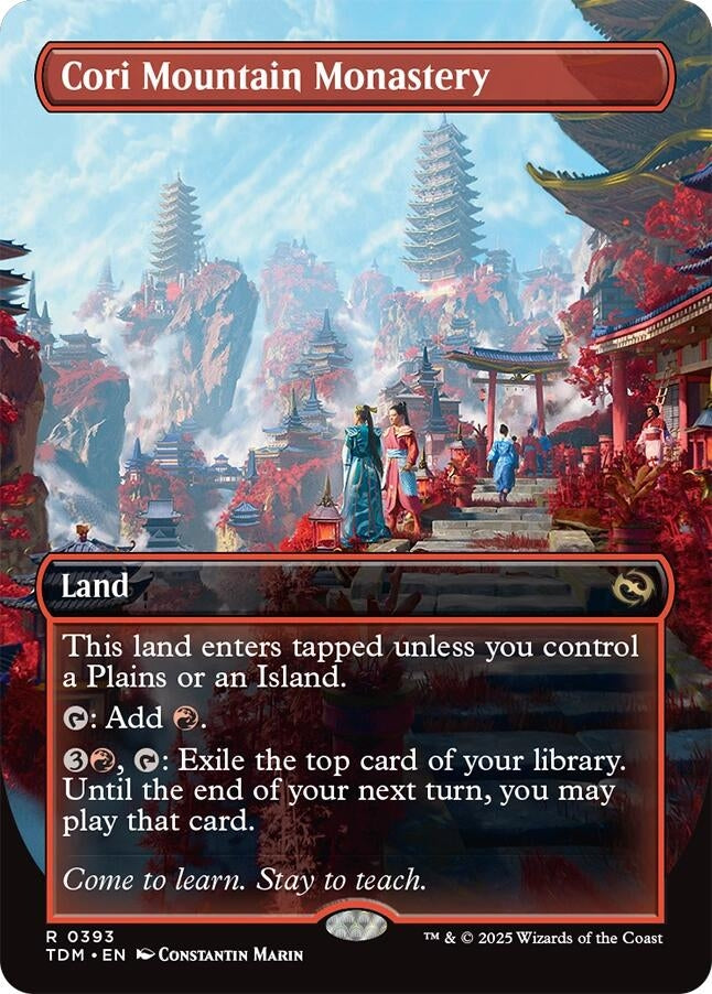 Image for Cori Mountain Monastery (Borderless) (393) (TDM) - Magic: The Gathering