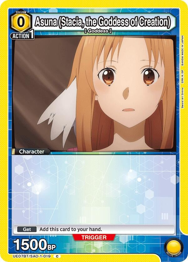 Asuna (Stacia, the Goddess of Creation) (019) (Box Topper Foil) (UE07BT/SAO-1-019) (UE07BT)