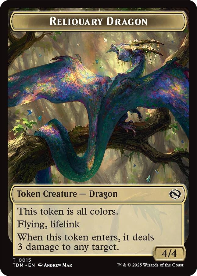 Image for Reliquary Dragon // Dragon (0011) Double-Sided Token (15 // 11) (TDM) - Magic: The Gathering