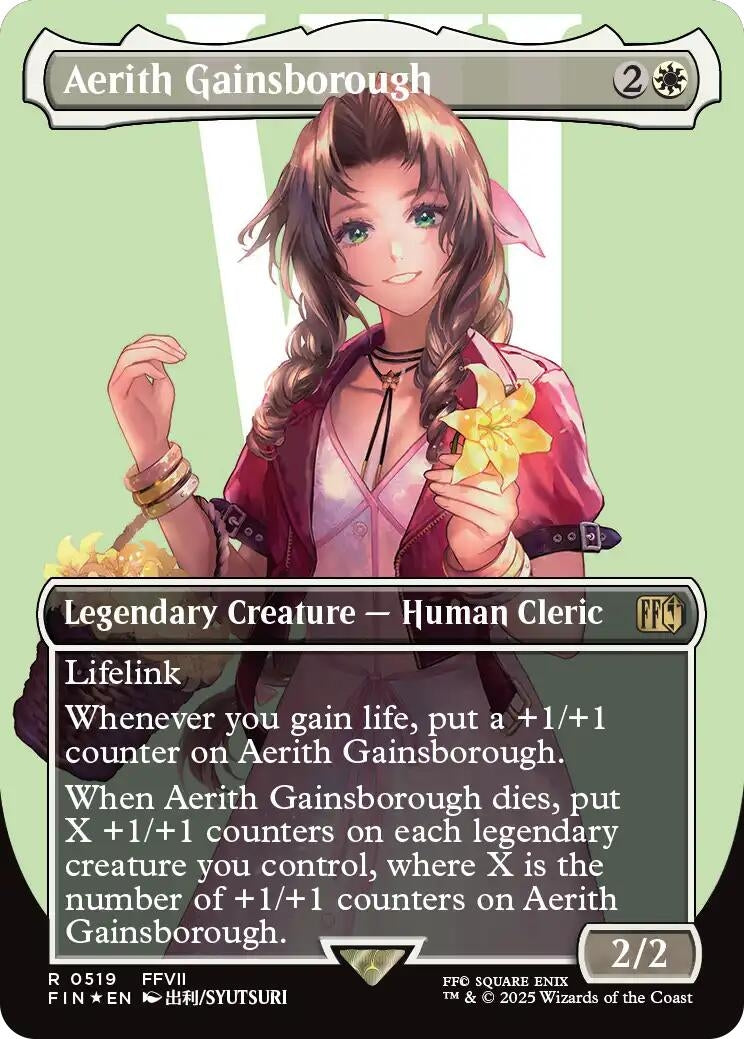 Aerith Gainsborough (Borderless) (Surge Foil) (519) (FIN)
