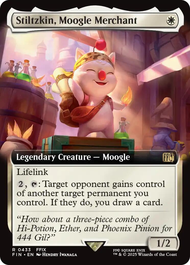 Image for Stiltzkin, Moogle Merchant (Extended Art) (433) (FIN) - Magic: The Gathering