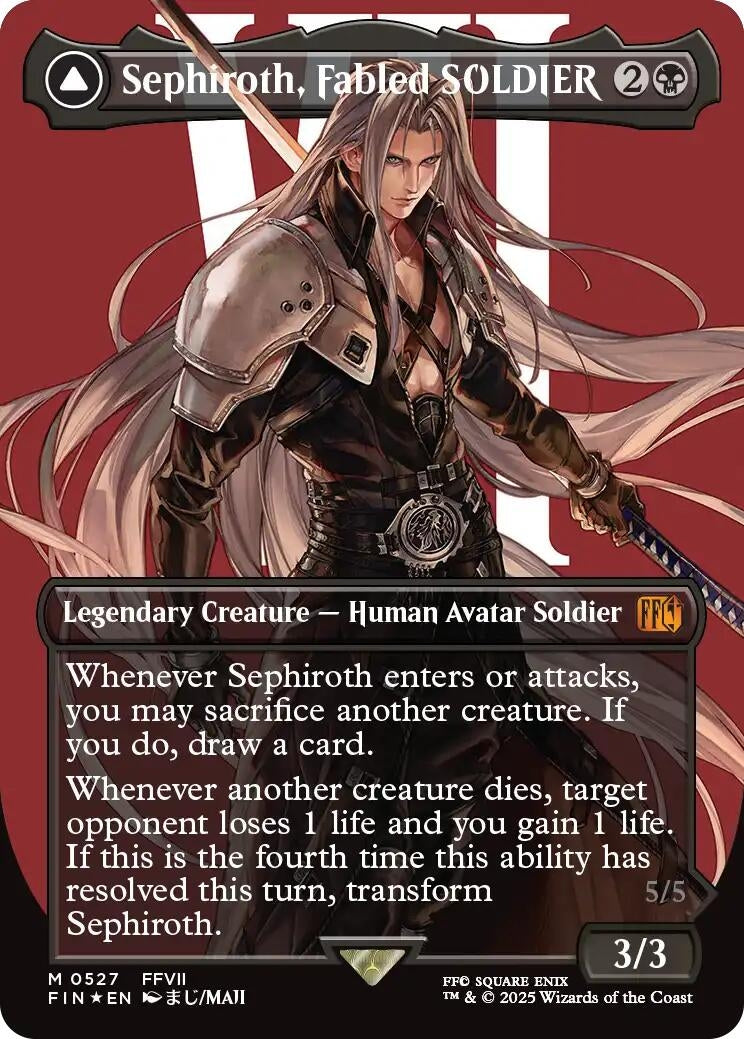 Image for Sephiroth, Fabled SOLDIER (Borderless) (Surge Foil) (0527) (527) (FIN) - Magic: The Gathering