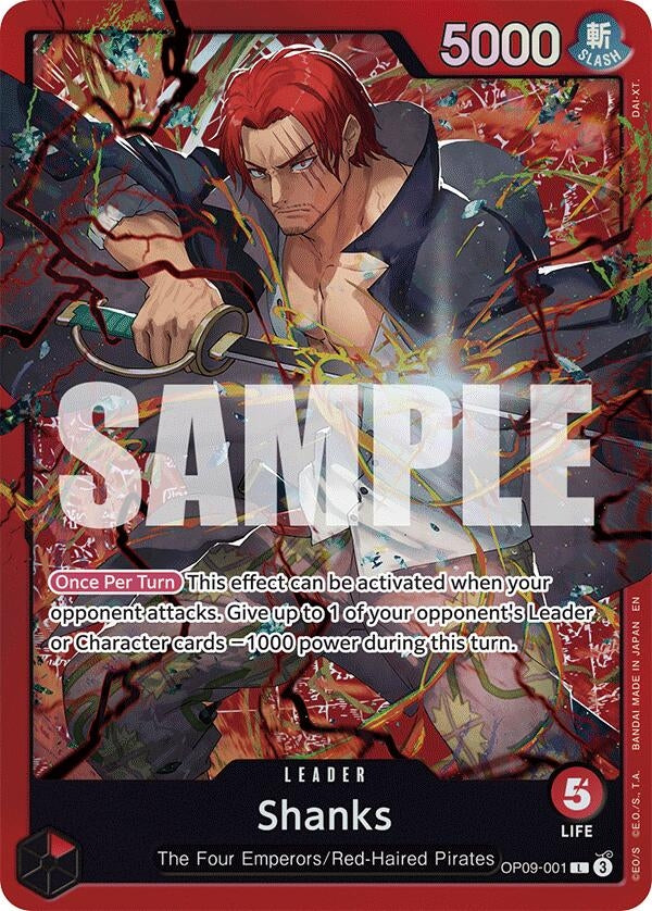 Image for Shanks (Reprint) (OP09-001) (ST-23) - One Piece Card Game
