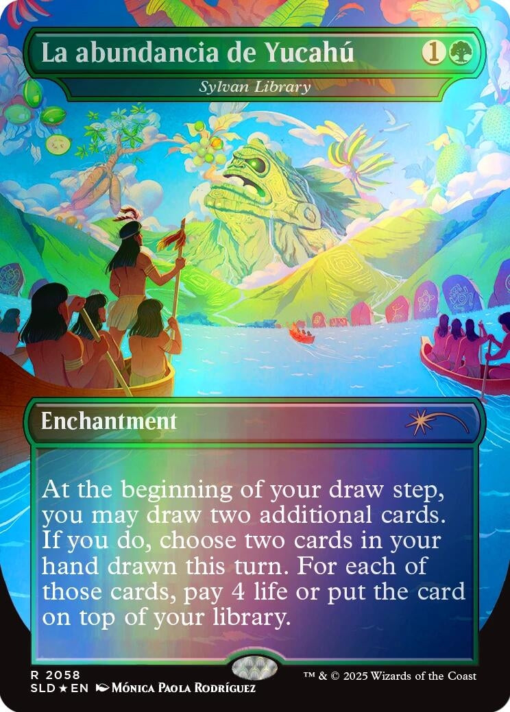 Image for La abundancia de Yucahú - Sylvan Library (Rainbow Foil) (2058) (SLD) - Magic: The Gathering