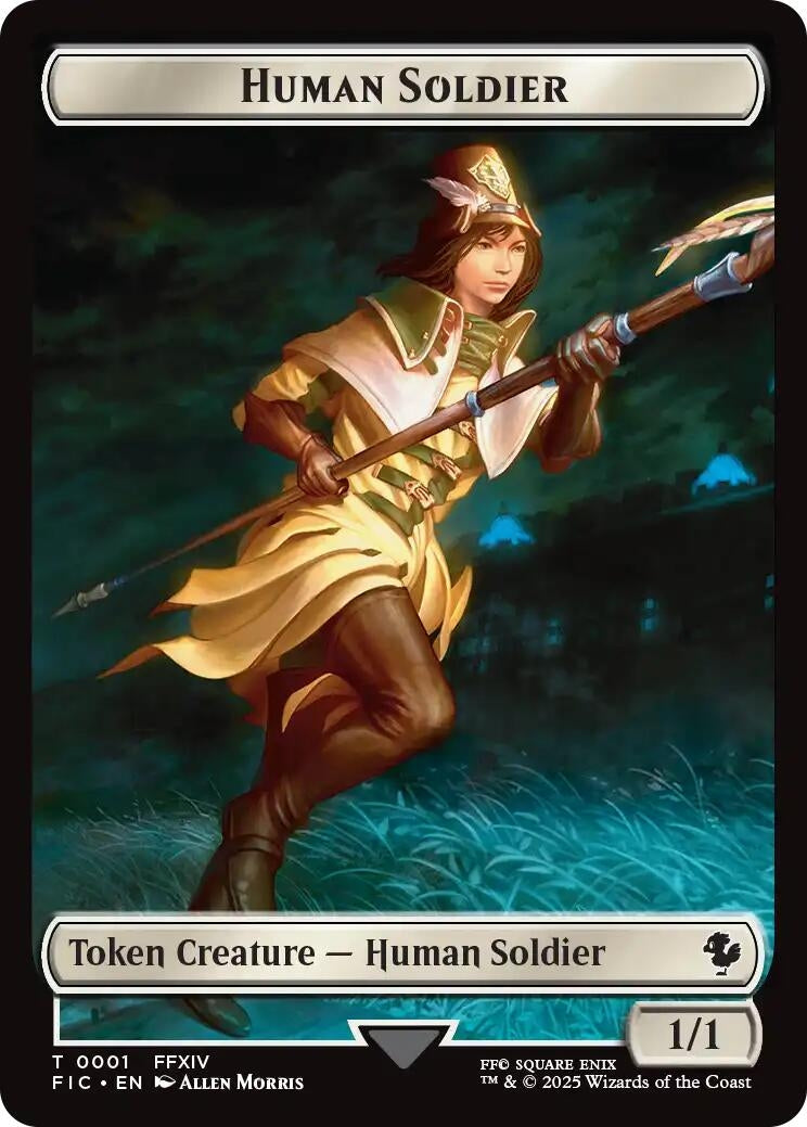 Human Soldier // Hero (0009) Double-Sided Token (1 // 9) (FIC)