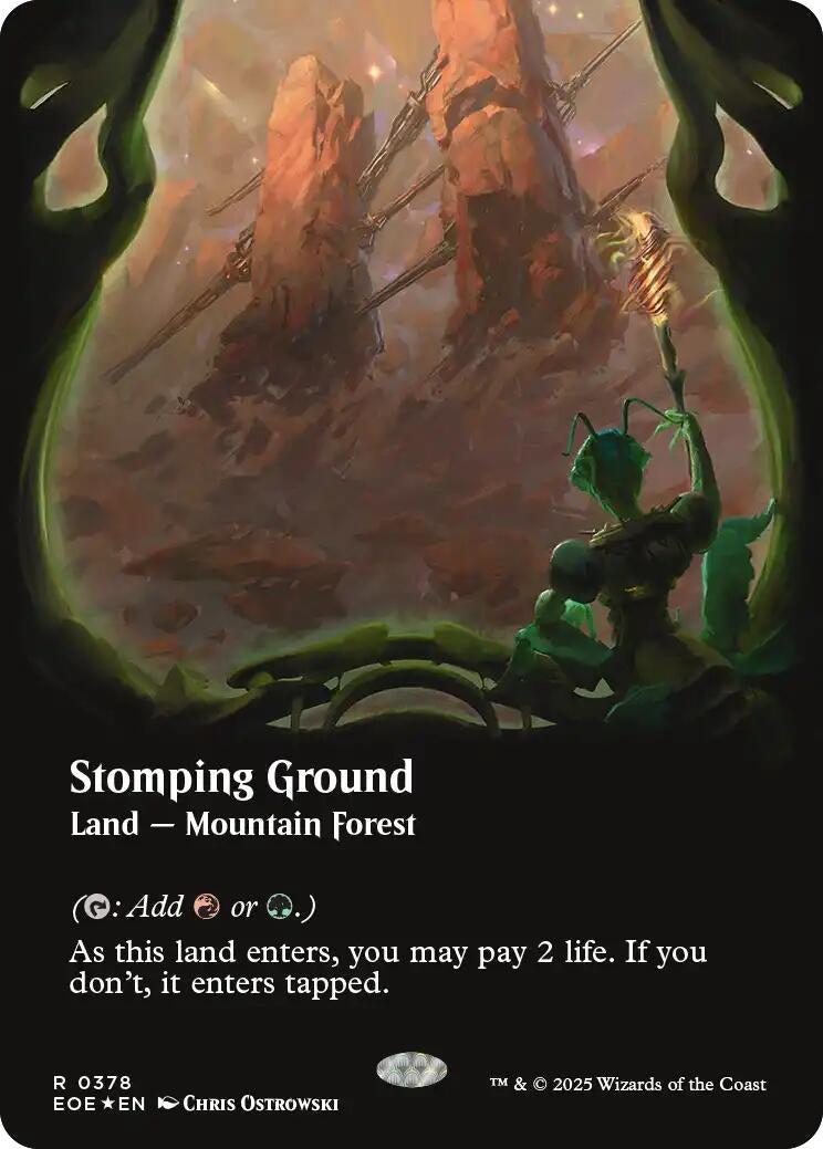 Image for Stomping Ground (Borderless) (Galaxy Foil) (378) (EOE) - Magic: The Gathering