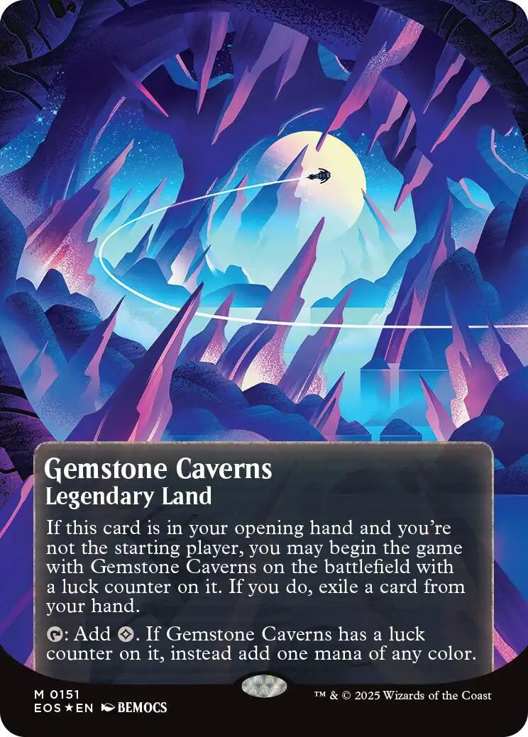Image for Gemstone Caverns (0151) (Borderless) (Galaxy Foil) (151) (EOS) - Magic: The Gathering
