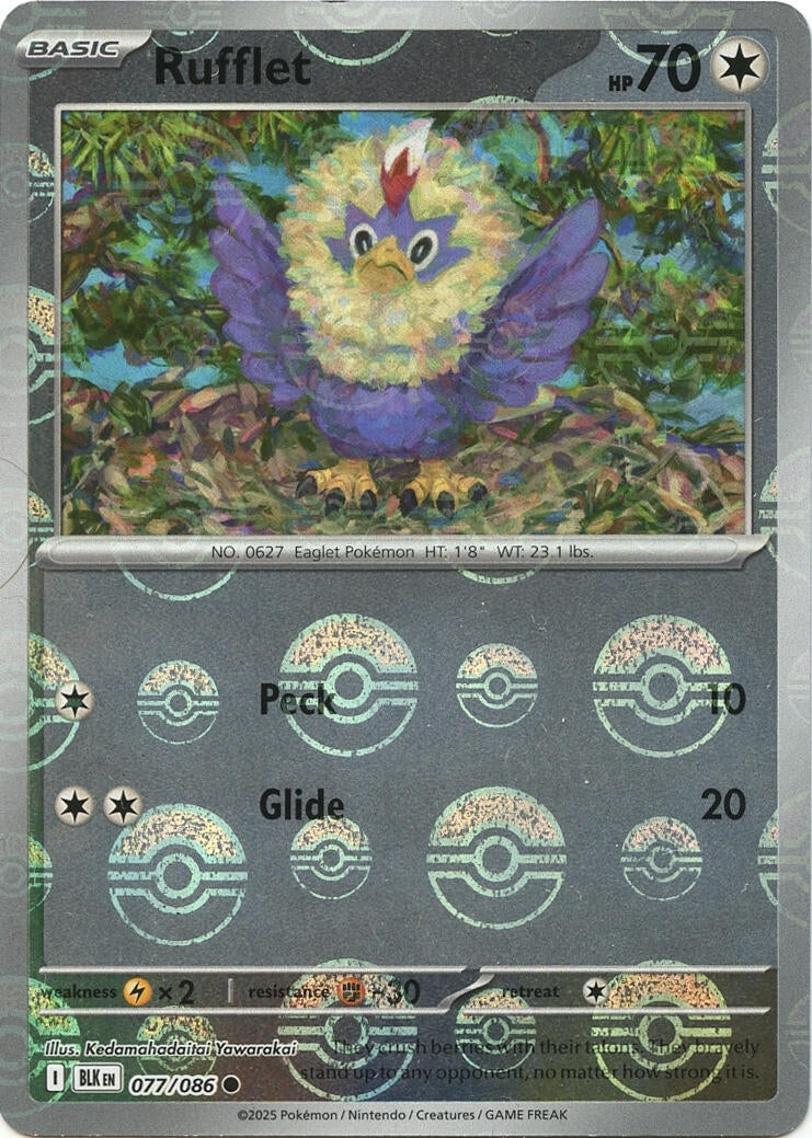 Rufflet (Poke Ball Pattern) (077/086) (BLK)