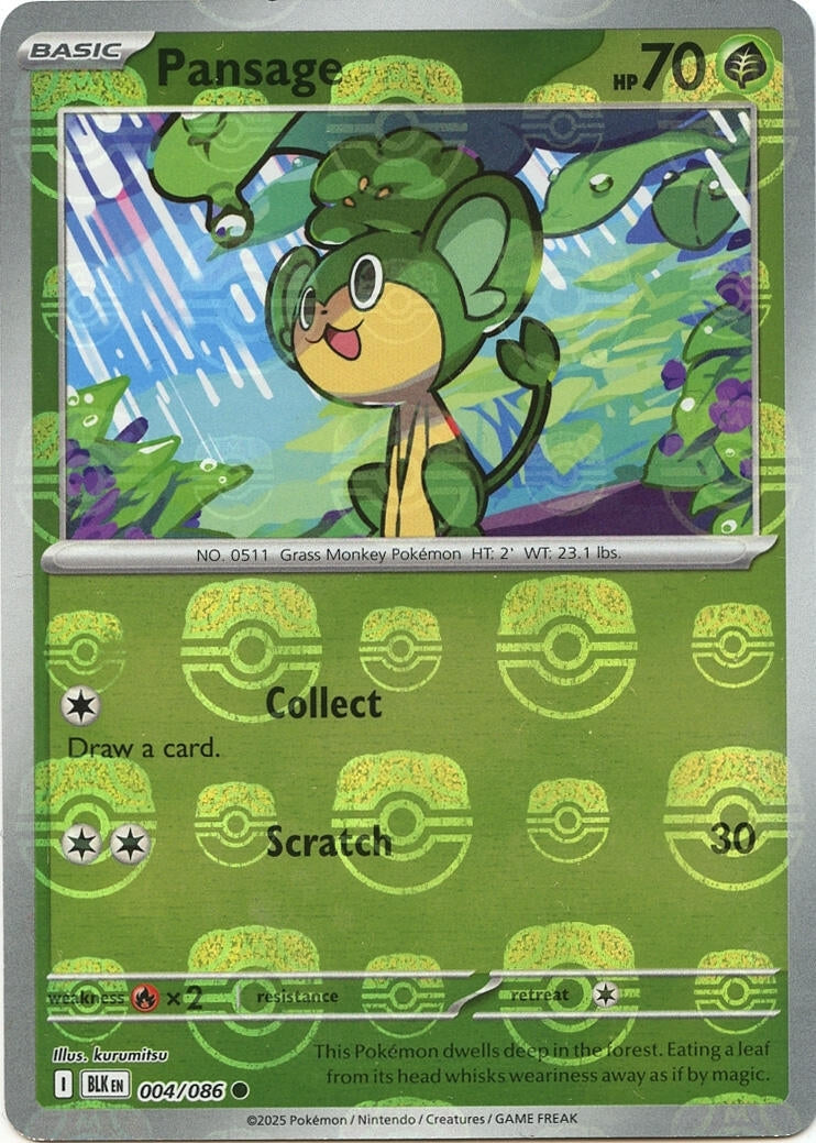 Pansage (Master Ball Pattern) (004/086) (BLK)