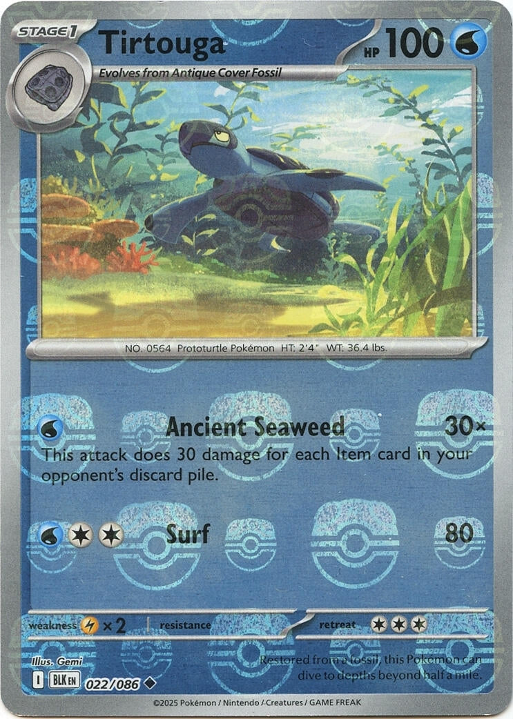 Tirtouga (Master Ball Pattern) (022/086) (BLK)