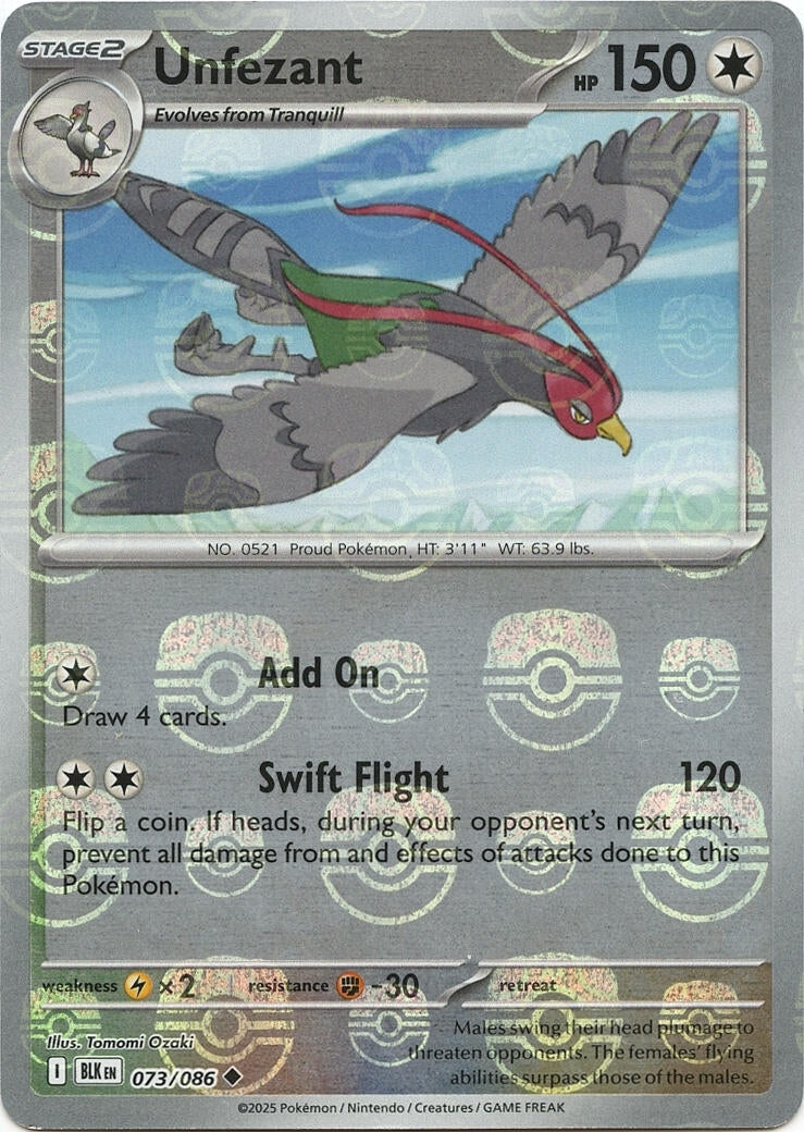 Unfezant (Master Ball Pattern) (073/086) (BLK)