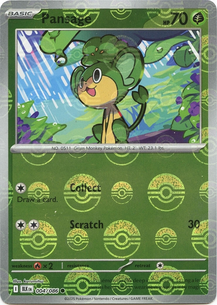 Pansage (Poke Ball Pattern) (004/086) (BLK)