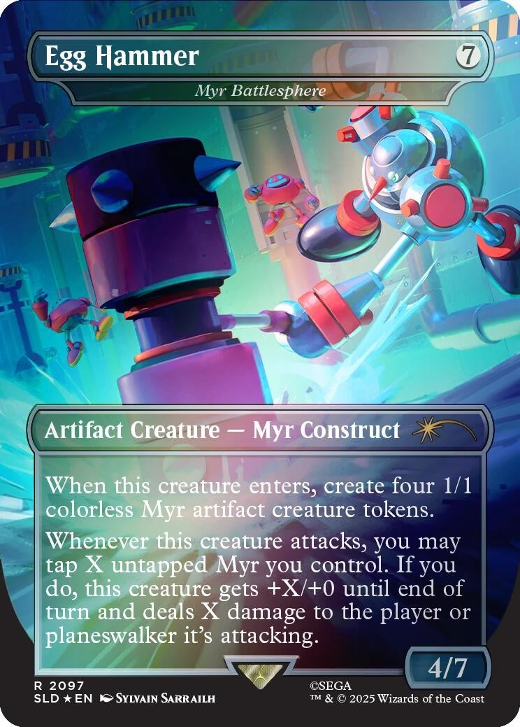Image for Egg Hammer - Myr Battlesphere (Rainbow Foil) (2097) (SLD) - Magic: The Gathering
