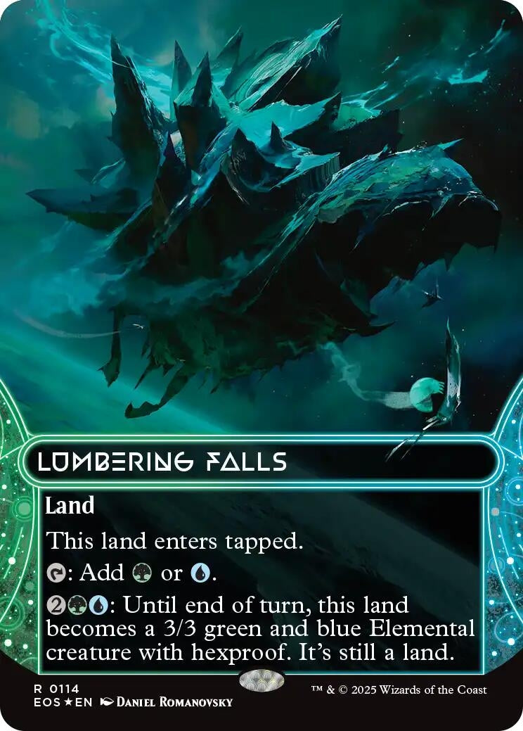 Image for Lumbering Falls (0114) (Borderless) (Galaxy Foil) (114) (EOS) - Magic: The Gathering