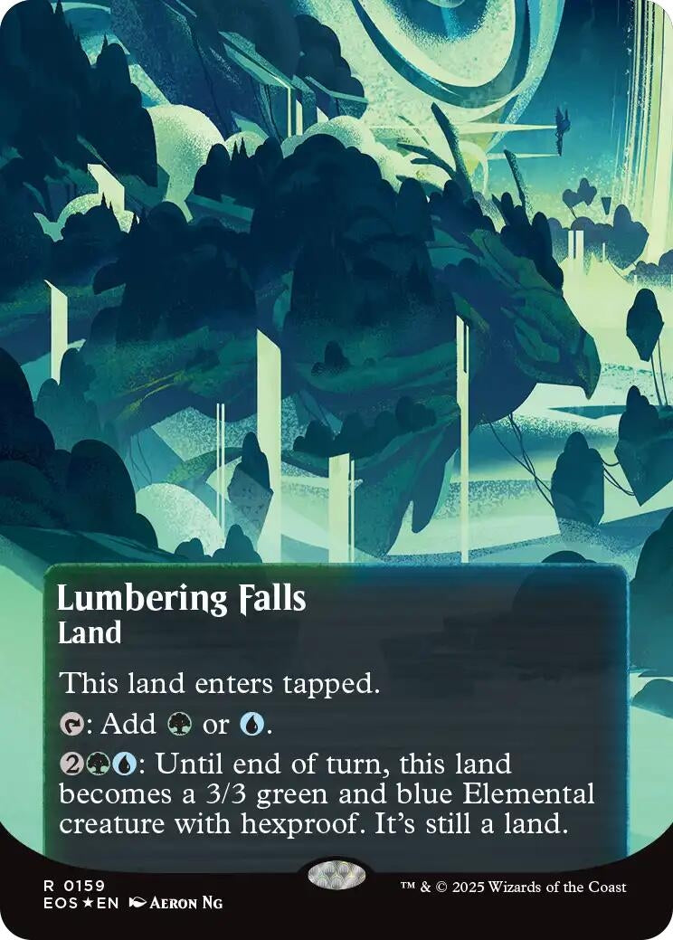 Image for Lumbering Falls (0159) (Borderless) (Galaxy Foil) (159) (EOS) - Magic: The Gathering