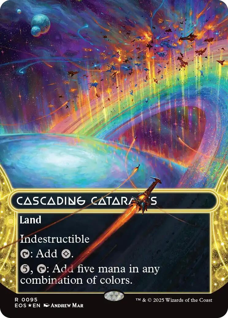 Image for Cascading Cataracts (0095) (Borderless) (Galaxy Foil) (95) (EOS) - Magic: The Gathering