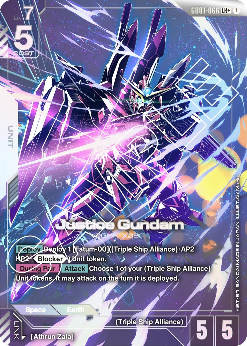 Image for Justice Gundam (LR+) (GD01-066) (GD01) - Gundam Card Game