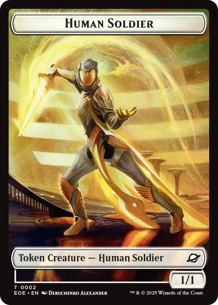 Human Soldier // Lander (0004) Doubled-Sided Token (2 // 4) (EOE)