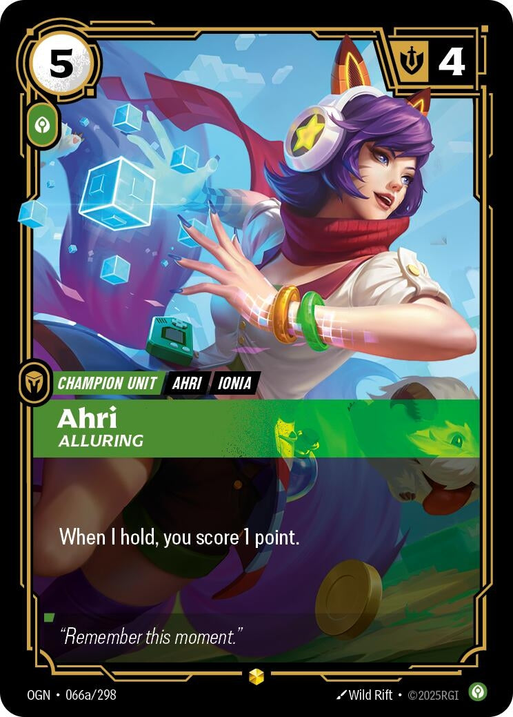 Image for Ahri - Alluring (Alternate Art) (066a/298) (OGN) - Riftbound: League of Legends Trading Card Game