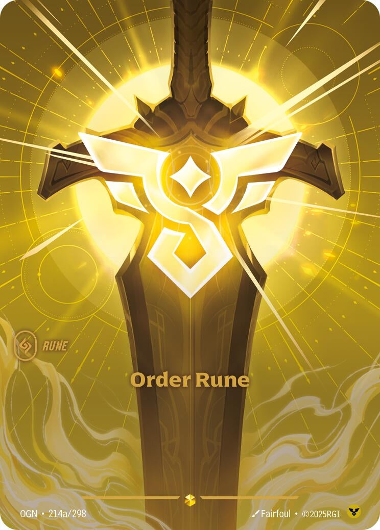 Image for Order Rune (Alternate Art) (214a/298) (OGN) - Riftbound: League of Legends Trading Card Game