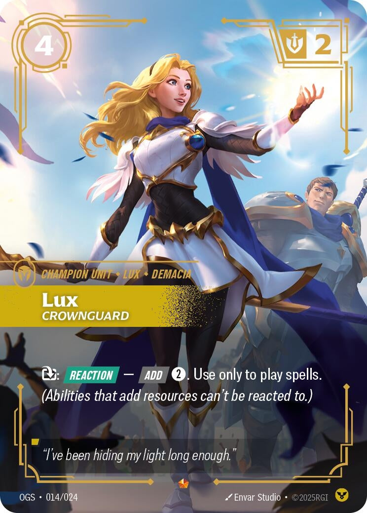 Image for Lux - Crownguard (014/024) (OGS:PG) - Riftbound: League of Legends Trading Card Game