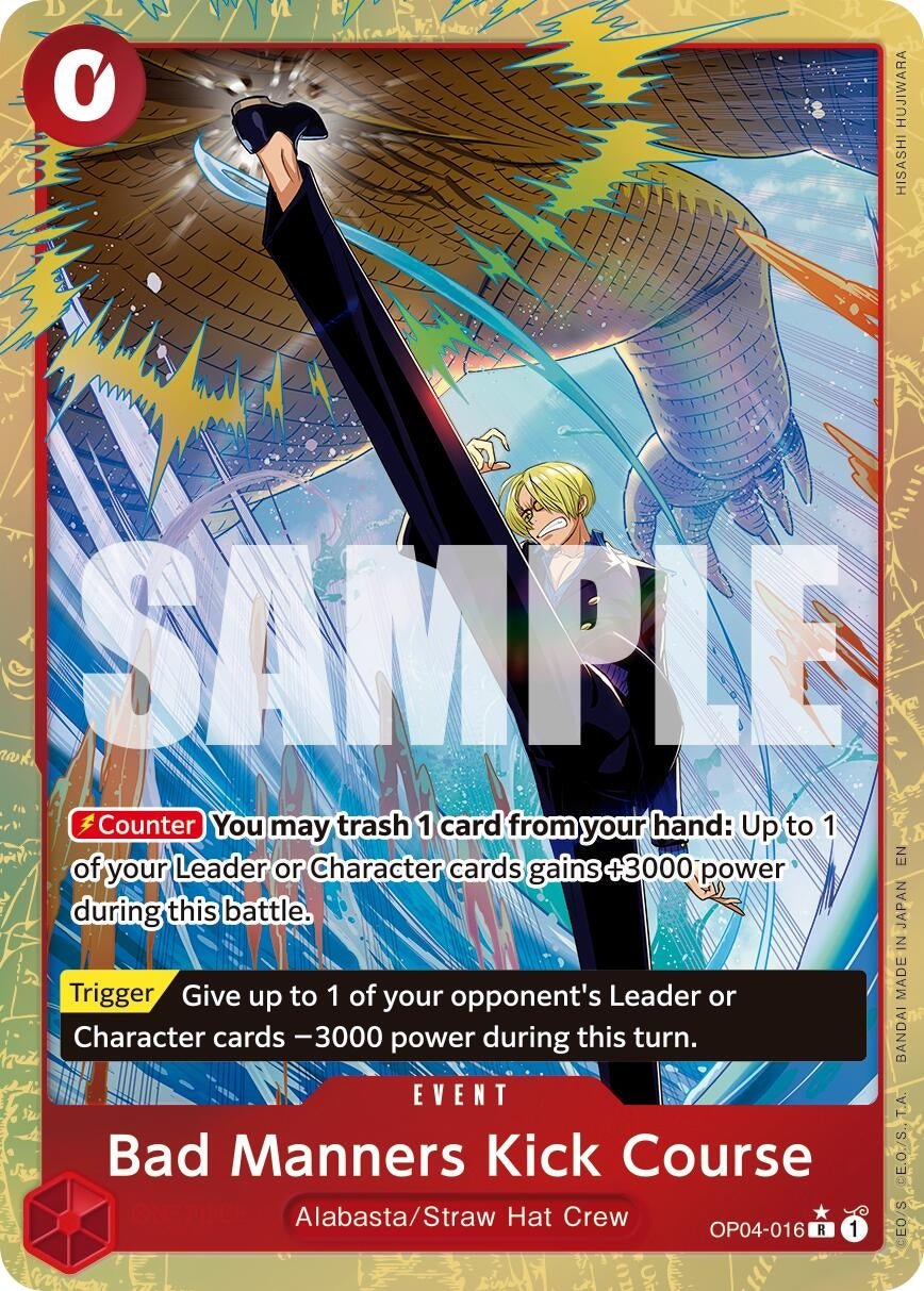Image for Bad Manners Kick Course (Alternate Art) (OP04-016) (PRB-02) - One Piece Card Game