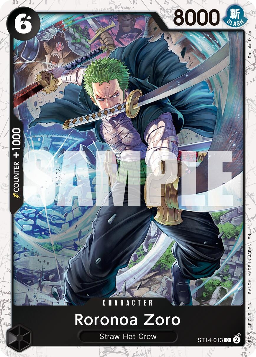 Image for Roronoa Zoro - ST14-013 (Pirate Foil) (ST14-013) (PRB-02) - One Piece Card Game