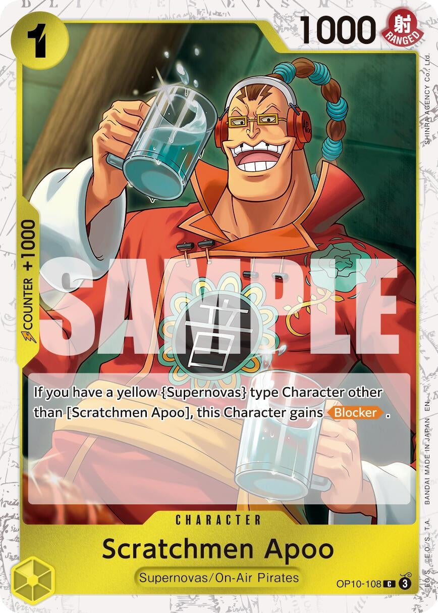 Image for Scratchmen Apoo - OP10-108 (Pirate Foil) (OP10-108) (PRB-02) - One Piece Card Game