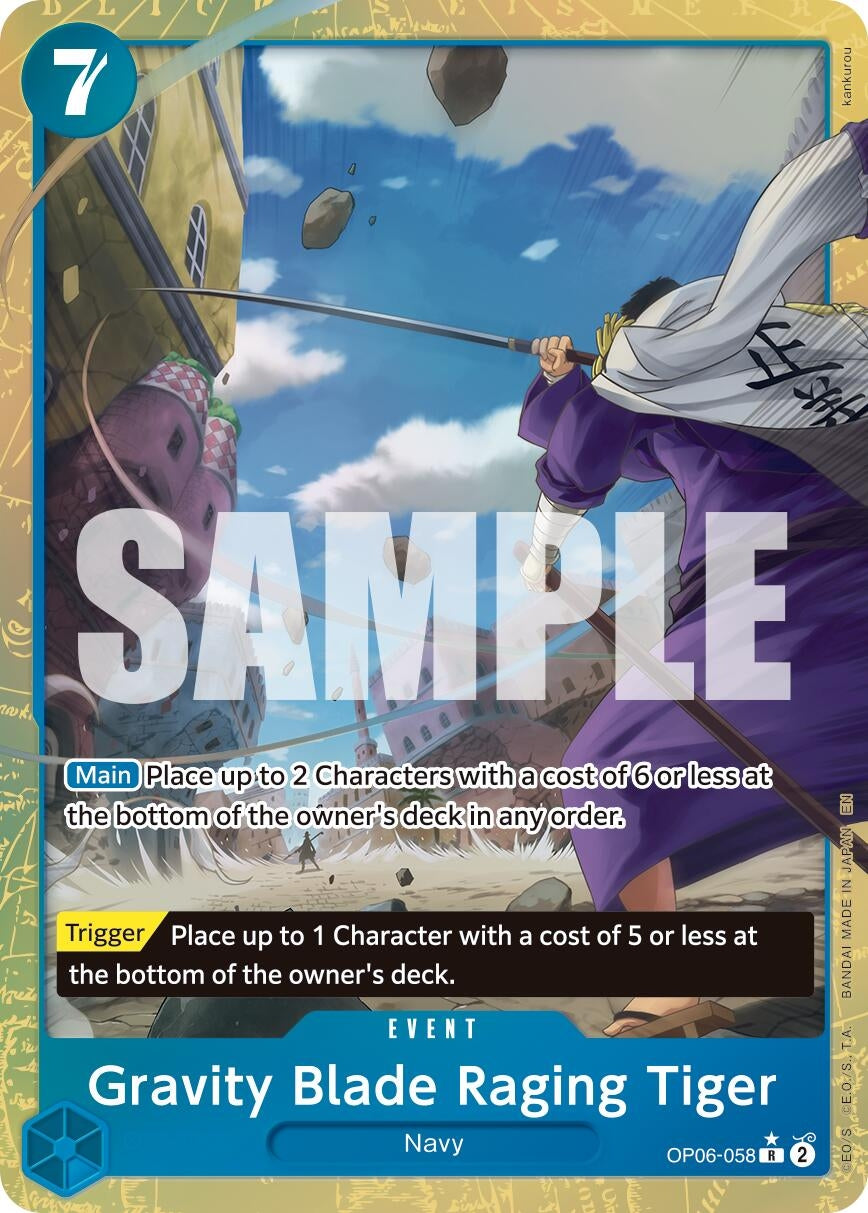 Image for Gravity Blade Raging Tiger (Alternate Art) (OP06-058) (PRB-02) - One Piece Card Game