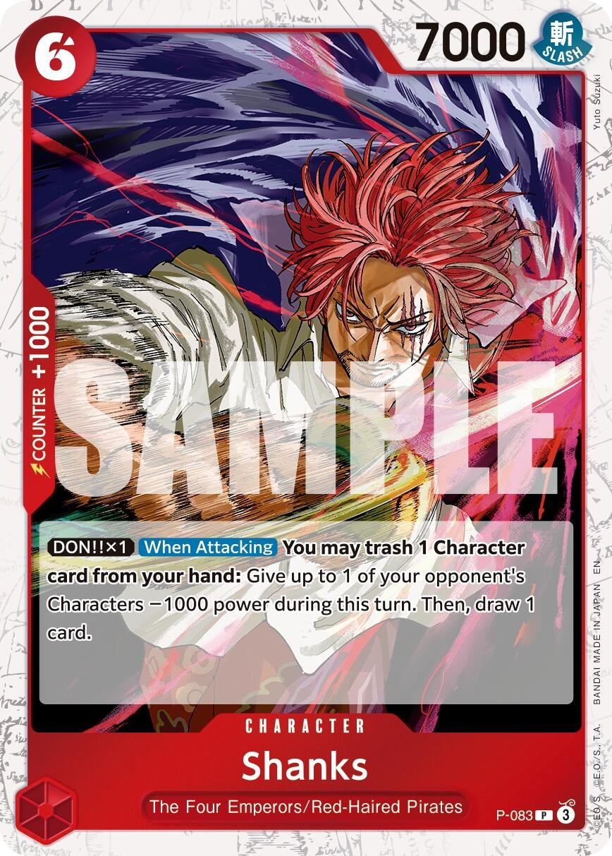 Image for Shanks - P-083 (Pirate Foil) (P-083) (PRB-02) - One Piece Card Game