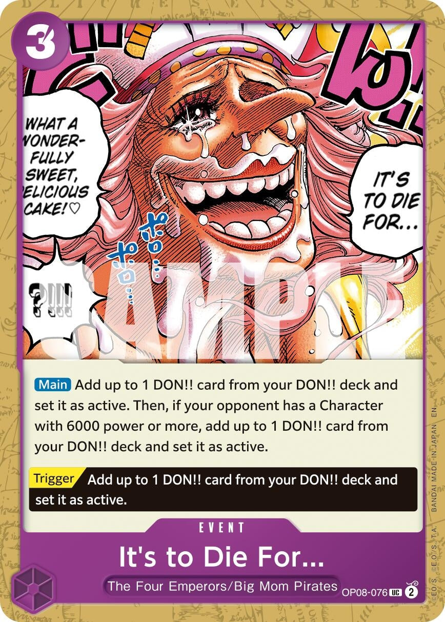 Image for It's to Die For (Reprint) (OP08-076) (PRB-02) - One Piece Card Game