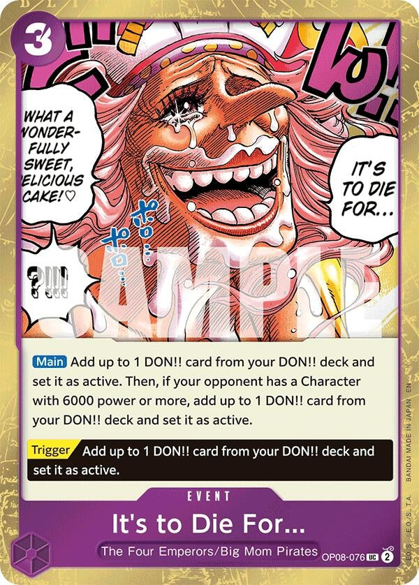 Image for It's to Die For (Pirate Foil) (OP08-076) (PRB-02) - One Piece Card Game