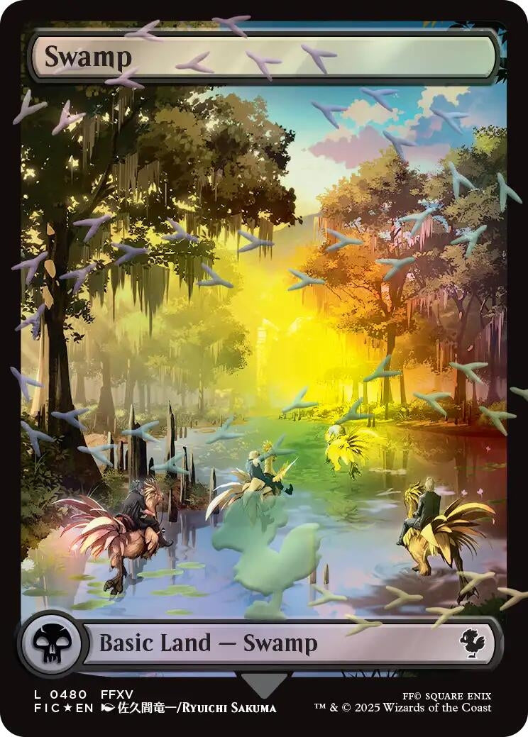 Image for Swamp (Chocobo Track Foil) (480) (FIC) - Magic: The Gathering