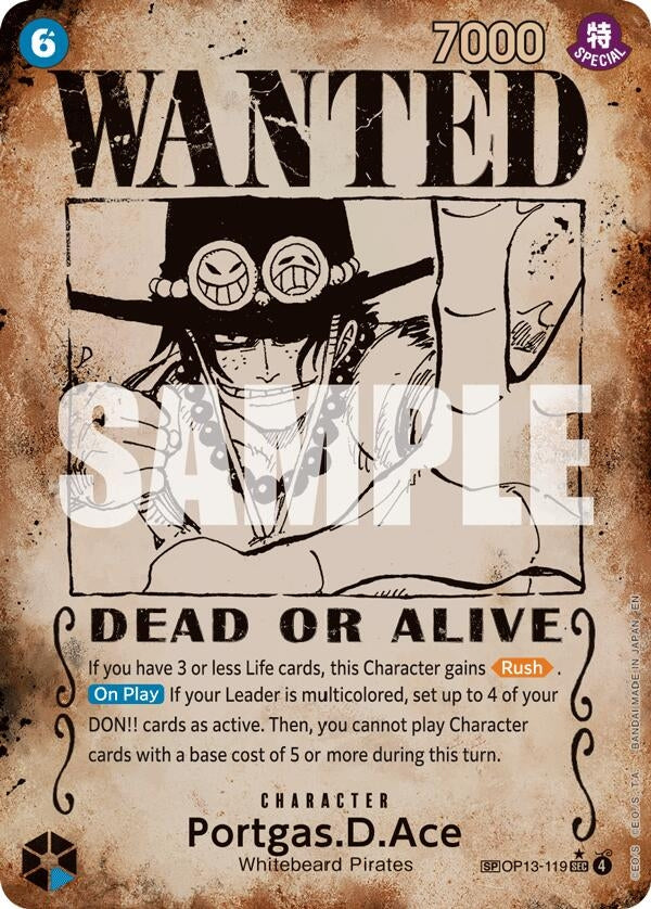 Image for Portgas.D.Ace (119) (Wanted Poster) (OP13-119) (OP13) - One Piece Card Game