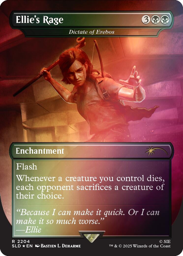 Image for Ellie's Rage - Dictate of Erebos (Rainbow Foil) (2204) (SLD) - Magic: The Gathering