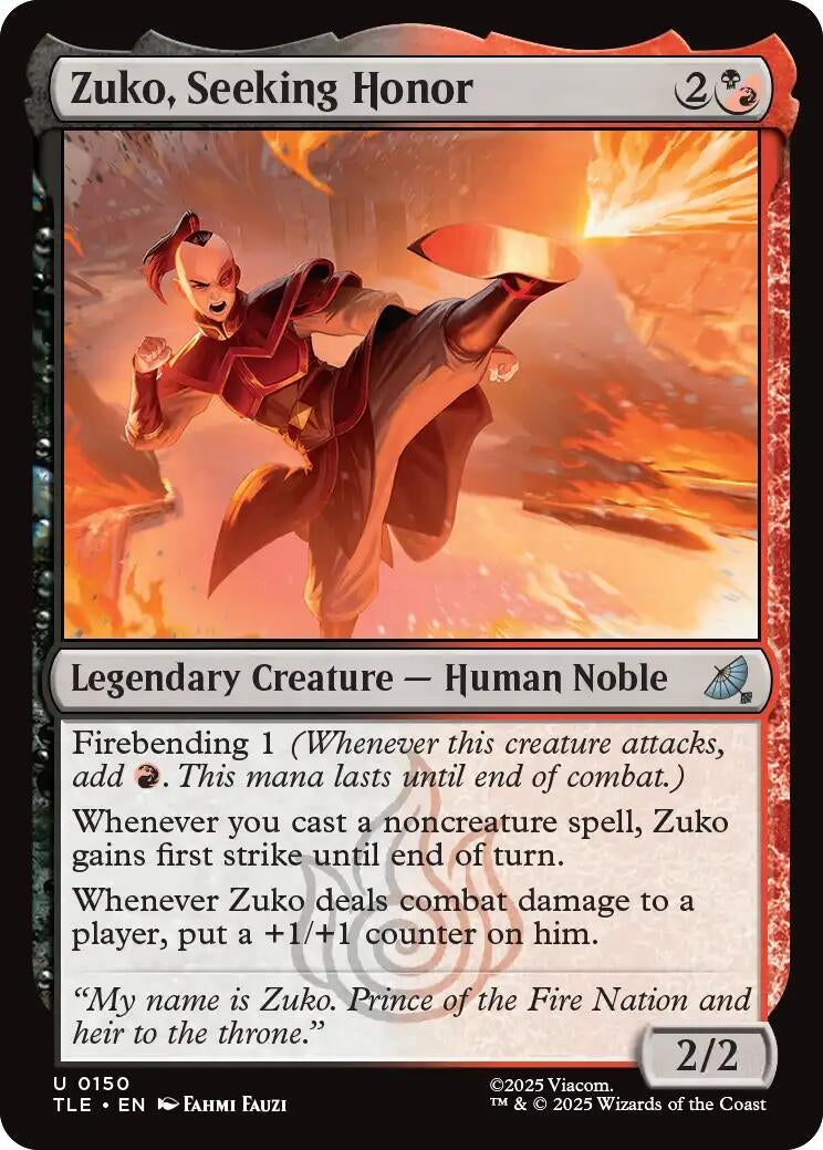 Image for Zuko, Seeking Honor (150) (TLE) - Magic: The Gathering