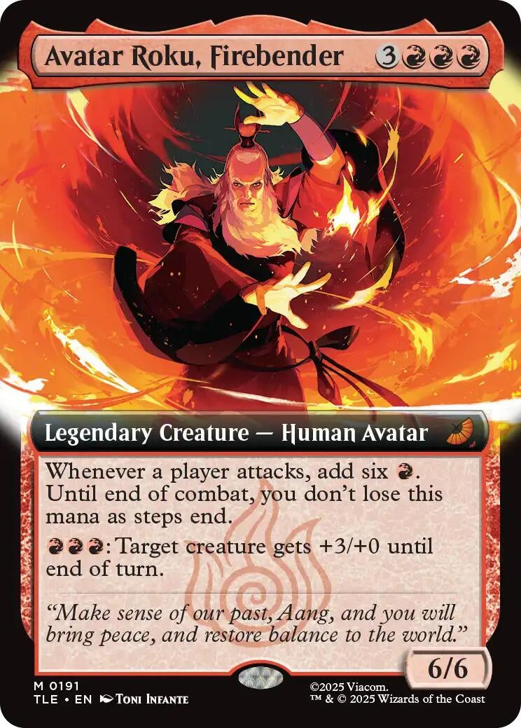 Image for Avatar Roku, Firebender (Extended Art) (191) (TLE) - Magic: The Gathering