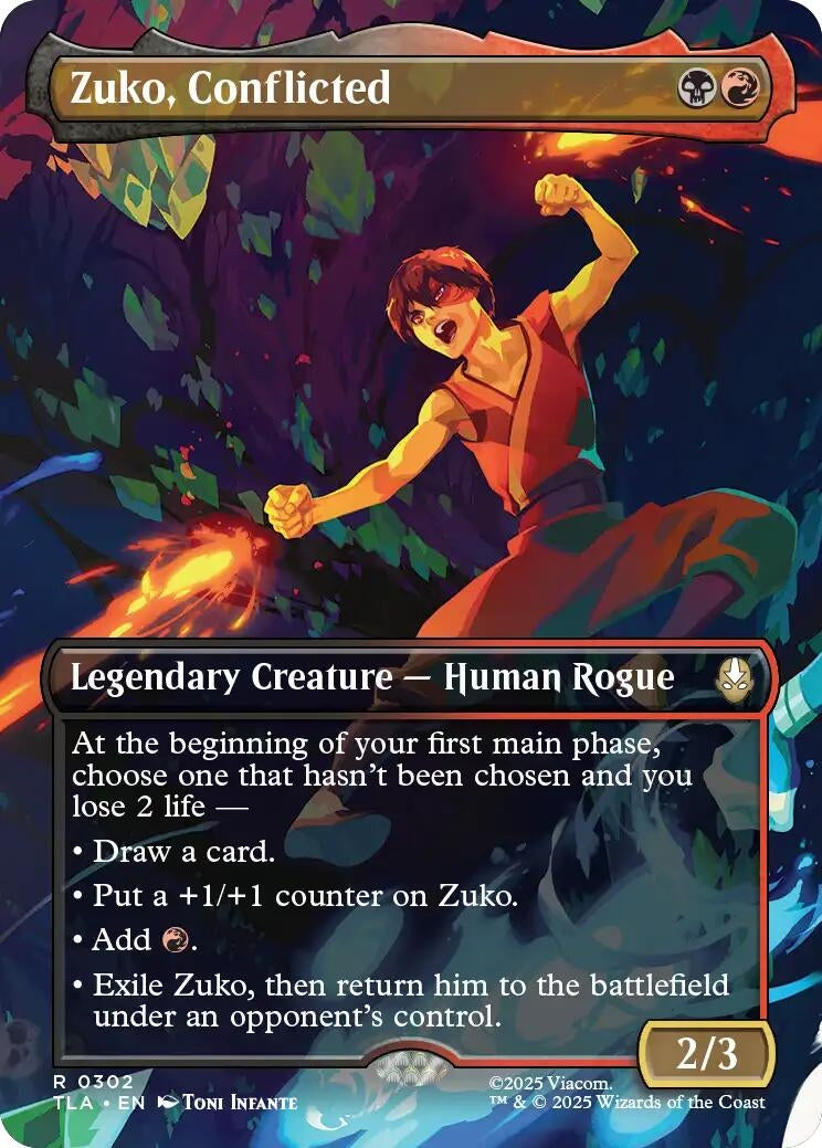 Image for Zuko, Conflicted (Borderless) (302) (TLA) - Magic: The Gathering