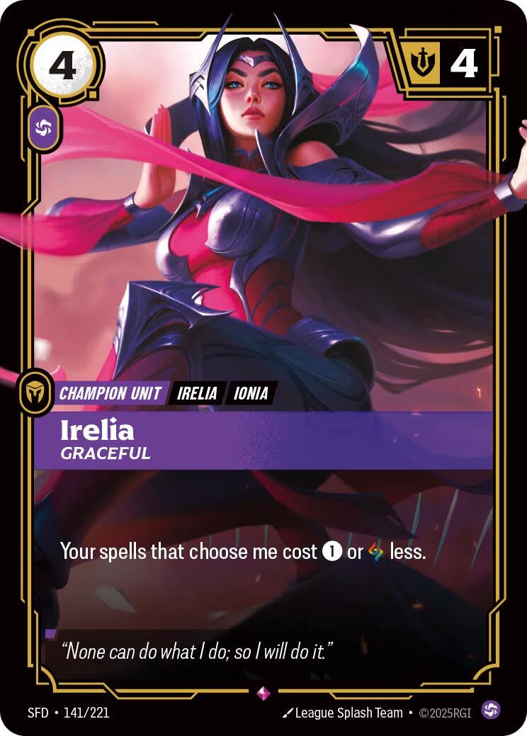 Image for Irelia - Graceful (141/221) (SPF) - Riftbound: League of Legends Trading Card Game